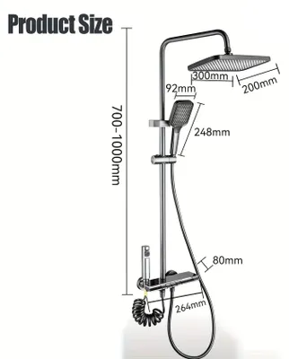 Immagine prodotto di Doccia a soffione - Doccia a pioggia - Doccia portatile - Rubinetto termostatico - Display digitale della temperatura
