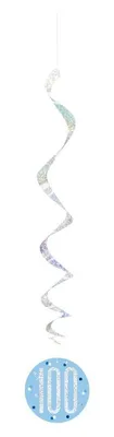 Produktbild von 6 Swirl Girlanden blau & silber Zahl 100