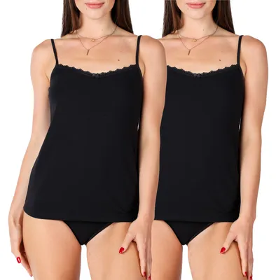 Image de Maillot de corps pour femme Bellivalini en coton avec dentelle BLV50-221 (noir, 3XL)