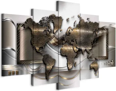 Produktbild von Vlies Leinwandbild - World breeze 225x112.5 cm Karten k-A-0013-b-n