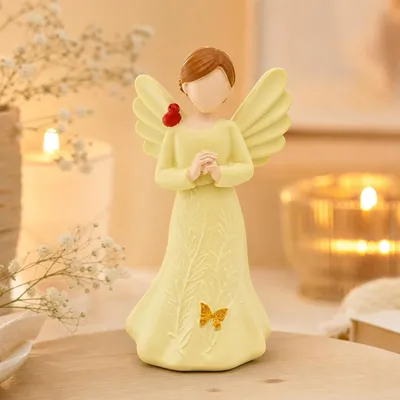 Imagen del producto de Figura de ángel de resina, 14,6 x 7 x 7 cm, un símbolo de consuelo para el hogar