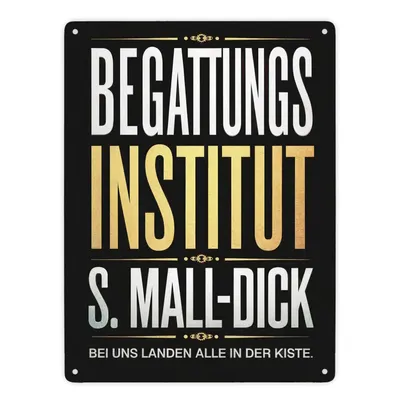 Produktbild von Begattungsinstitut Metallschild XXL in 28x38 cm - Bei uns landen alle in der