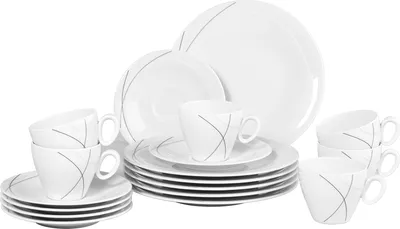 Produktbild von Seltmann Weiden Trio Kaffeeservice, 6 Person(en), Porzellan, Weiß, Rund, 23 cm, 16 cm
