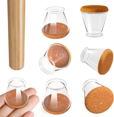 Obrázok produktu pre Ochrany nohou stoličiek 20 kusov, Rúzne silikónové kryty transparentné, Pre 13-22,9 mm, Pre drevené podlahy