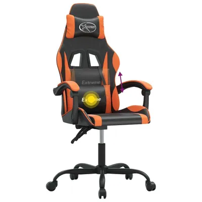 Image de vidaXL Chaise de jeu pivotante noir et orange similicuir