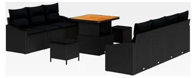 Produktbild von Garten-Sofa-Set aus Poly-Rattan mit gepolsterten Rückenlehnen - Für Terrassen und Außenbereiche