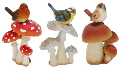 Image de Esschert Design Champignon avec oiseau S