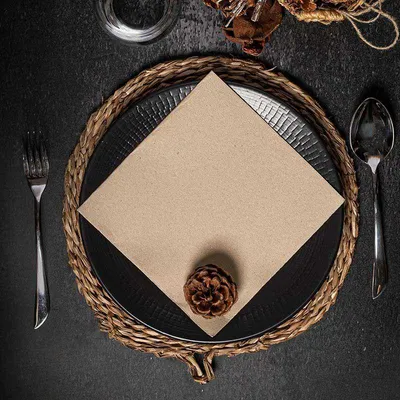 Zdjęcie produktu dla Serwetka 2-warstwowa wytłaczana w kolorze naturalnym GoGreen 40x40cm, 50szt