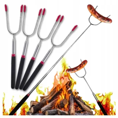 Produktbild von KARWIL 4x Teleskopische Lagerfeuergabel Edelstahl für Camping