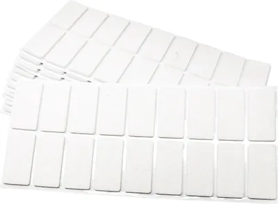 Produktbild von Adsamm® | 180 x selbstklebende Filzgleiter / Weiß / 25x50 mm / rechteckig / Möbelgleiter aus Filz mit 3.5 mm Stärke