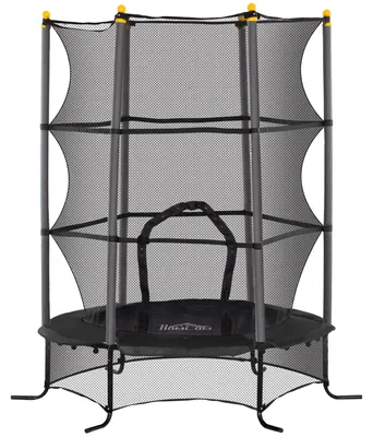 Produktbild von Trampolin für Kinder, Ø163 cm, mit Sicherheitsnetz, In- und Outdoor, Belastung bis 50 kg, Stahl, Kunststoff, Schwarz