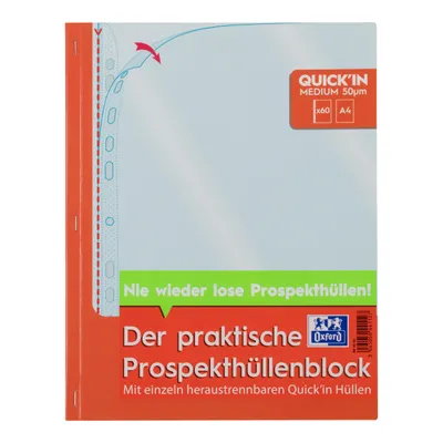 Produktbild von Oxford 400143153, 210 x 297 mm (A4), Transparent, Polypropylen (PP), Landschaftsportrait, Oben, 250 mm