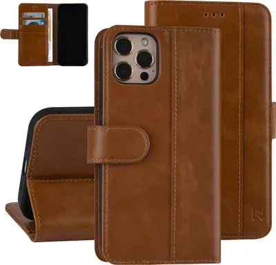 Produktbild von UNIQ Accessory iPhone 12 - 12 Pro Brown Book type case - Polyurethanleather