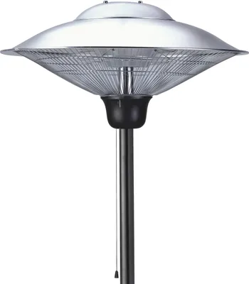 A standalone outdoor heater on a white background.