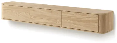 Image de Best Mobilier Mona - meuble tv suspendu 200 cm - 3 portes , Effet chêne