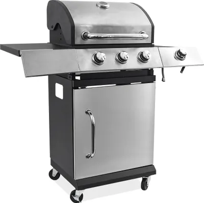 Produktbild von Aga Gasgrill DS1924, 4 Brenner, Seitenbrenner, Gusseisenrost, 11,2 kW, 110 cm