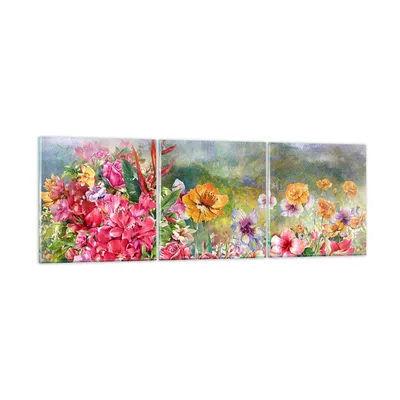 Produktbild von Bilder auf glas - blume sommer natur - 150x50cm - Glasbilder - Wandbilder - Kunstdruck - zum Aufhängen bereit - Wanddekoration aus Glas - Glas Bilder - Wandbild auf Glas - 3 Teile - GCA150x50-3843
