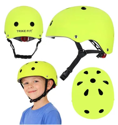 Immagine prodotto di Casco da bicicletta per bambini, modello Trike Fix, regolabile, con luci LED, taglia 48-54 cm, colore verde chiaro