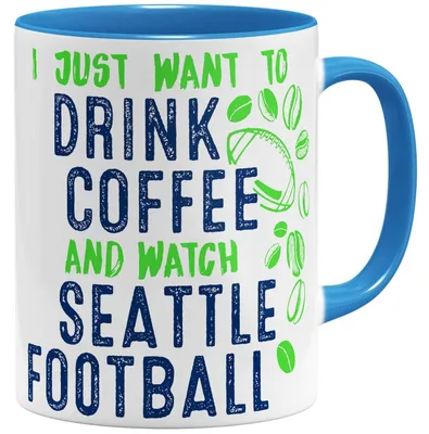 Mok American Football Seattle Coffee 325 ml hellblau