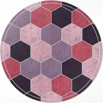 Produktbild von Kacheln Sechsecke Plüschimitation– Vinylteppich – Indoor Teppich – Flur – Pflegeleicht – Runder Teppich – PVC Teppich – Outdoor Teppich – Pflegeleicht – fi 130cm