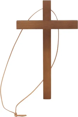 Obrázek produktu pro HNĚDÝ DŘEVĚNÝ KŘÍŽ pro biřmování, svátost, velký, 25 x 15 cm, se stuhou