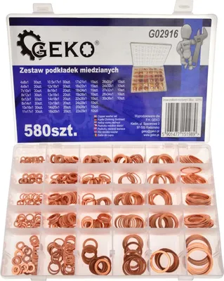 Immagine prodotto di Kit assortimento rondelle in rame, set di guarnizione rame, per il fissaggio degli accessori, 580 pezzi