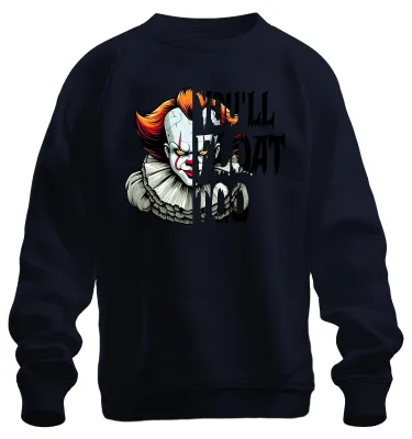 Zdjęcie produktu dla Pennywise Horror Clown Grusel Halloween Retro Vintage Unheimlich Uni Bluza Pullover, Granatowy, S