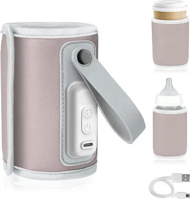 Productafbeelding van Draagbare Flessenwarmer - Flesverwarmer - Draadloos - Flessenwarmer voor Onderweg - Snelle Opwarming