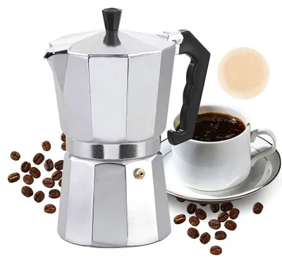 Immagine prodotto di Macchina da caffè italiana per 2 tazze, in alluminio, color argento