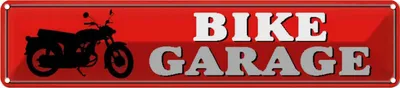 Produktbild von vianmo Blechschild 10x46 cm Bike Garage Motorrad Auto Werkstatt