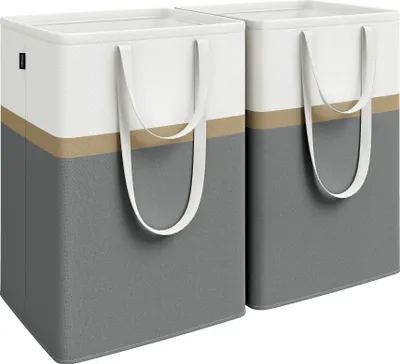 Produktbild von SONGMICS Wäschekorb, 2er Set, 110 L Wäschesammler ffaltbar, leicht zu tragen und zu reinigen