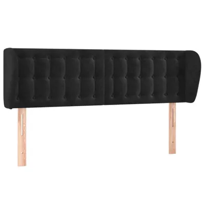Produktbild von Kopfteil mit Ohren Schwarz 147x23x78/88 cm Samt