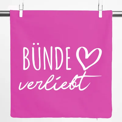 Produktbild von Huuraa Kissenbezug Bünde verliebt 40x40cm Fuchsia Baumwolle Dekokissenbezug Geschenkidee