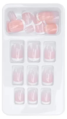 Image de 24PCS French Nude Nails Short Press Full Cover Ballerina Faux ongles pour un salon DIY quotidien