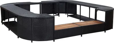 Produktbild von Whirlpool-Umrandung Quadratisch Schwarz 268x268x55 Poly Rattan