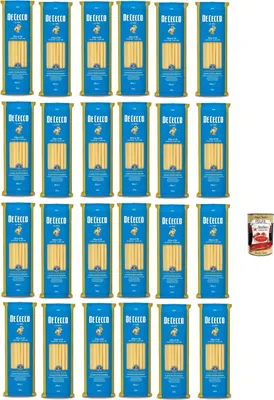 Produktbild von 24x Pasta De Cecco 100% Italienisch Zita N°18 Nudeln 500g + Italian Gourmet Polpa 400g