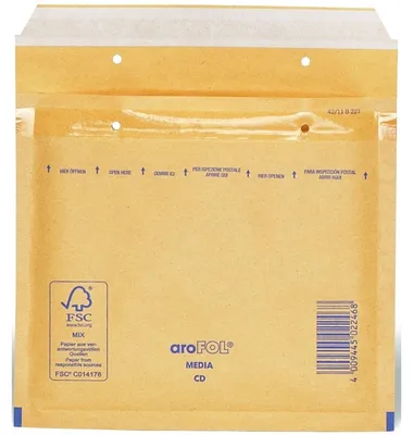 Produktbild von Luftpolstertasche Größe CD braun Innenmaß: 18x16,5cm cm VE=100 Stück