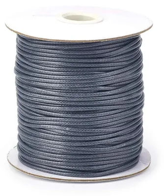 Produktbild von Polyester-Kordel, 1,5 mm - 200 Meter/Rolle - Perlenfaden - Schmuckherstellung - Umweltfreundlich gewachst - Schiefergrau - Schmuckkordel