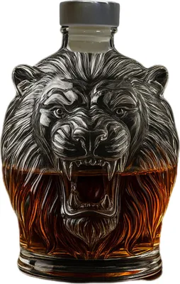 Produktbild von 280 ml Whiskykaraffe mit auslaufsicherem Verschlussstopfen, Löwendesign, große Kapazität, Glaskaraffe, Rotweinkaraffe