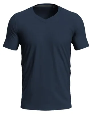 Image de Stedman - T-shirt pour hommes/femmes unie, col en V, stretch LT3659 (XL) (bleu nuit)