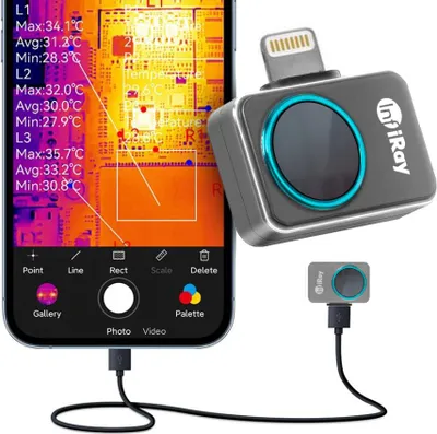 Immagine prodotto di InfiRay P2 Pro: termocamera e videocamera termica per smartphone con obiettivo macro, iOS