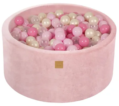 Image de Piscine à balles rose avec balles Rose pastel / Rose clair / Transparent / Perle blanche