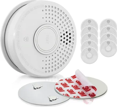 Image de SHD by OneConcept Detecteur de Fumée, 10x Alarme Incendie Détecteur Fumée pour la Maison, Bureaux, Detecteur de Fumee de Cuisine à Capteur Optique avec Fonction Test et Silencieux, Détecteurs de Fumée