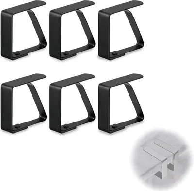 Produktbild von Tischdeckenklammern 7 cm, 6 Stück, Edelstahl, schwarz, für Picknick