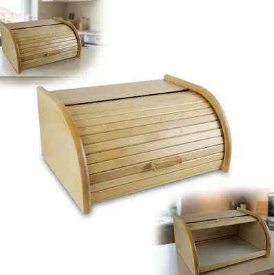 Zdjęcie produktu dla CHLEBAK drewniany duży BUK LAKIEROWANY 40x29x18cm pojemnik na pieczywo