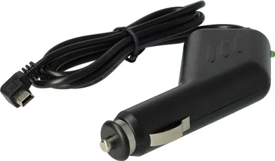 Produktbild von vhbw Autoladekabel Mini-USB 12V Zigarettenanzünder Adapter 1,0 A für GPS, Mp3-Player, Navi, 90° Stecker Schwarz 11 cm