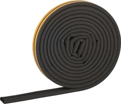 Obrázek produktu pro HELPMATE – Samolepicí těsnicí páska pro okna a dveře – Těsnění oken/dveří pro izolaci spár o šířce 3 až 5,5 mm – Těsnicí páska 9 x 6 mm (profil D, černá barva, 6 metrů)