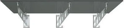 Produktbild von BuyLando (3S) 250x900 cm Grauglas Glasvordach inkl. Edelstahlhalter gebürstet