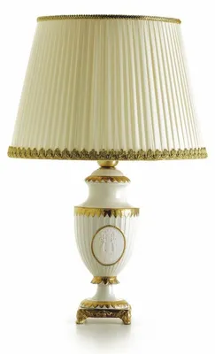 Image de Casa Padrino Luxe Lampe de table baroque en porcelaine Blanc / Or / Ivoire H. 59 cm -  Italy