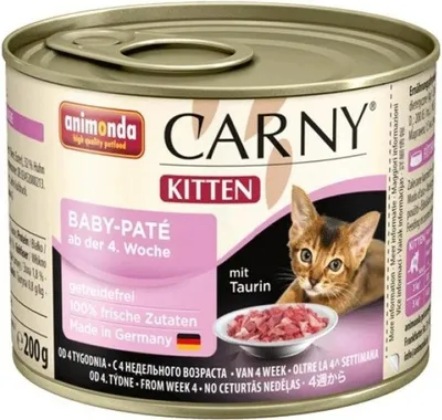 Produktbild von animonda Carny Kitten Baby-Paté 200 g, Kitten, jede Rasse, Rind, Huhn, 200 g, Getreidefrei, Ohne Soja